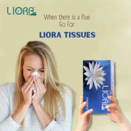 Liora 2 Ply 100 Pulls Natural Virgin Paper Premium Soft Facial Tissue for Wiping Oily Skin &a; Makeup Remove (Pack of 60) image 2
