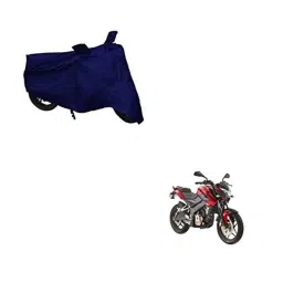 Kozdiko Polyester Matty Blue Dust &a; Waterproof Bike Body Cover with Mirror Pocket for Bajaj Pulsar 150 Ns-picture-35