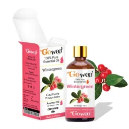 GoWoo 2 Pcs 10ml Natural Therapeutic Grade Wintergreen Aroma Oil &a; 100ml Brahmi Carrier Oil Set, GWOC1302-P48+P169 image 2