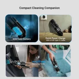 Dylect Turbo Sweep 500 Pro 0.2 Litre 4000mAh Wireless Car Vacuum Cleaner with Washable HEPA Steel Filter, DTCVWL image 4