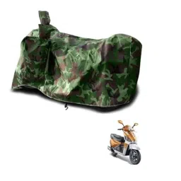 Kozdiko Polyester Jungle Print Waterproof Bike Body Cover with Mirror Pockets &a; Buckle Belt for Mahindra Gusto-picture-36