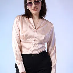 Freehand by The Indian Garage Co Opaque Cuffed Sleeves Top-picture-4