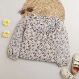 Tiny Girl Floral Print Puff Sleeve Top-picture-22