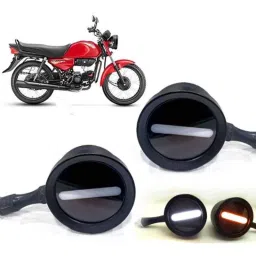 Auto Pearl 2 Pcs 12V Black Bike Front LED Indicator Light Set for Hero HF Dawn, F106-picture-19