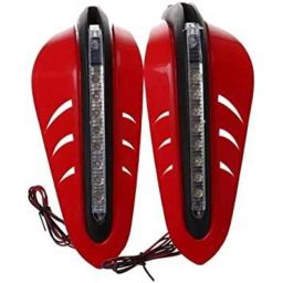 AOW Motorcycle Handguards with Led Light for 7/8 inch Grips - 300 * 140 * 110mm (Red) for Honda CD 110 Dream-picture-45