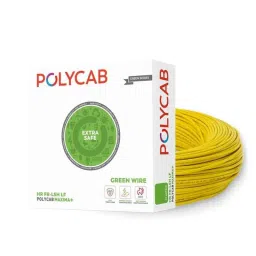 Polycab Maxima Plus 1 Sqmm Yellow Single Core Eco Friendly Greenwire FR PVC Copper Insulated Cable, Length: 90 m-picture-41