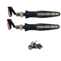 Kozdiko 4 Pcs Plastic Front &a; Rear Side Sleek Yellow Bike Indicator Set for Indian X Chief Classic-picture-10