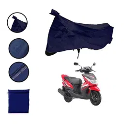 Riderscart Polyester Blue Waterproof Two Wheeler Body Cover with Storage Bag for Yamaha RayZR 125 Disc image 2