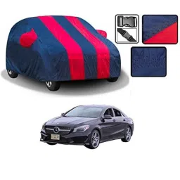 Kozdiko Polyester Blue &a; Red Waterproof Car Body Cover with Mirror Pockets, Buckle Belt, Triple Stiched &a; Fully Elastic for Mercedes Benz CLA-Class-picture-36