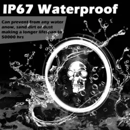 Otoroys 12V White LED Light For Royal Enfield, OTO-Skull-7-Inch image 4