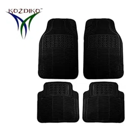 Kozdiko 4 Pcs Rubber Black Car Simple Foot Mat Set for Hyundai Grand i10 Nios, Koz-68921 image 2
