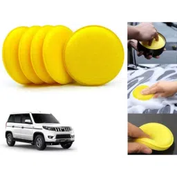 Auto Pearl Polyurethane Beige Washing &a; Waxing Polish Foam Sponge for Bolero Neo 2021 (Pack of 5)-picture-42
