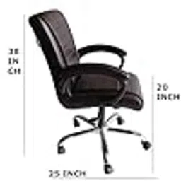 P P Chair Leatherette Coffee Medium Back Comfortable Revolving Chair Office image 2