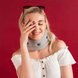 LifeWear PU Foam Grey Cervical Collar with Support, LWB-02, Size: M image 2