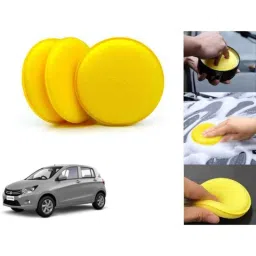 Auto Pearl Polyurethane Beige Washing &a; Waxing Polish Foam Sponge for CelerioVXI 201 (Pack of 3)-picture-28