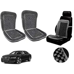 Auto Pearl PU, Velvet &a; Wooden Beads Grey Rectangular Seat Cushion for Audi S8 (Pack of 2 )-picture-34