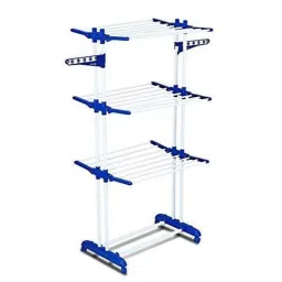 Homace Polypropylene &a; Steel Floor Mounted Blue Foldable Clothes Stand, BRC-786-picture-10