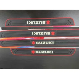 SureStrive 4 Pcs PVC &a; Rubber Black Car Door Sill Plate Set for Maruti Suzuki Old Baleno All Model image 2