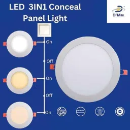 D&s;Mak 22W 3-in-1 Round LED Conceal Panel Light (Pack of 10) image 5