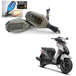 Kozdiko 4 Pcs Plastic Front &a; Rear U Shape Dual Color DRL LED BIke Indicator Set for Suzuki Lets-picture-32