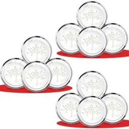 Classic Essentials CE-12 12 Pcs Stainless Steel Permanent Laser Design Vriksha Dinner Plate Set (Pack of 5)-image-86