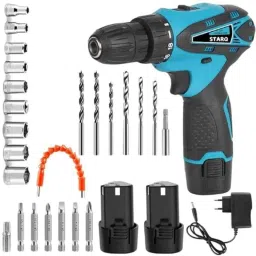 STARQ 12V 1.5Ah Cordless Drill Driver with 24 Pcs Bits, Charger &a; Batteries-picture-11