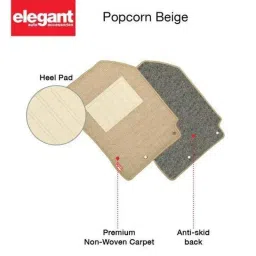 Elegant Popcorn 5 Pcs Polypropylene Beige Car Floor Mat Set for Jaguar XF image 4