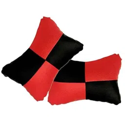 Kozdiko 2 Pcs Black &a; Red Car Square Chess Design Neck Rest Seat Pillow Set for Tata Tigor-picture-28