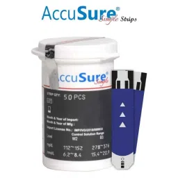 Accusure Simple 50 Pcs Blood Glucometer Test Strips image 3