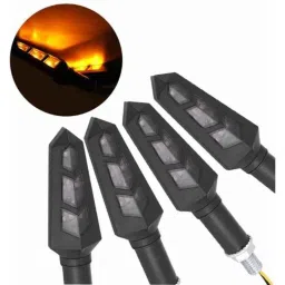 Ramanta 2 Pcs Amber &a; Black Front &a; Rear LED Indicator Light Set for Royal Enfield Universal Bike image 2