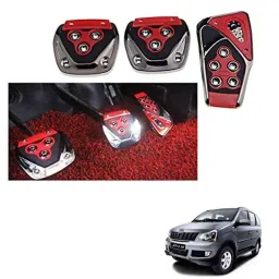 Kozdiko 3 Pcs Red Non-Slip Manual Car Pedals Cover Set for Mahindra Xylo-picture-21