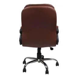 Caddy PU Leatherette Brown Adjustable Office Chair with Back Support, DM 58 image 4