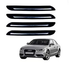 Kozdiko 4 Pcs PVC Black Car Bumper Protector Set with Chrome Strip for Audi A4-picture-19
