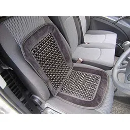 Auto Pearl PU, Velvet &a; Wooden Beads Grey Rectangular Seat Cushion for Honda Amaze 2018 (Pack of 2 ) image 2