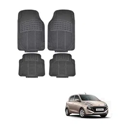 Kozdiko 4 Pcs Rubber Black Car Simple Floor Mat Set for Hyundai Santro (2018-Present)-picture-28