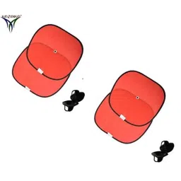 Kozdiko 4 Pcs Nylon &a; Metal Red Car Window Sun Shade Set for Maruti Suzuki Old WagonR (2000-2010) image 2
