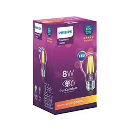 Philips Filament 8W E27 Warm White LED Bulb (Pack of 2) image 2