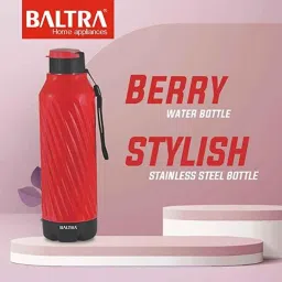 Baltra Berry 700ml Stainless Steel Red Hot &a; Cold Water Bottle, BSL297 (Pack of 2) image 2