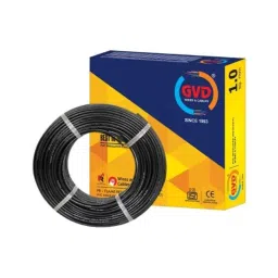 GVD 1.5 Sqmm Black 3 Core FR PVC Flexible Stranded Insulated Copper Wire for Home, Domestic &a; Industrial Use, Length: 20 m image 1