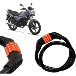 Auto Pearl Black &a; Orange 4 Digit Anti-Theft Combination Number Lock for Shine-picture-30