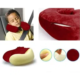 Kozdiko Velvet Red U-Shape Travel Neck Rest Cushion Pillow for Mitsubishi Pajero Sport, Koz-50990 image 2