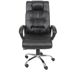Caddy PU Leatherette Black Adjustable Office Chair with Back Support, DM 902 image 3