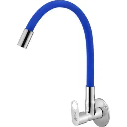 Prestige Prime Brass Chrome Finish Blue Flexible Sink Cock with Wall Flange-picture-17