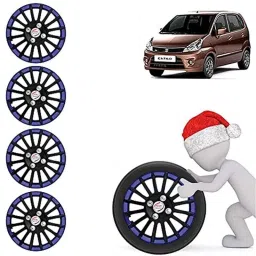 Auto Pearl 4 Pcs 13 inch ABS Black &a; Blue Press Fitting Wheel Cover Set for Maruti Suzuki Zen Estilo Type 1-picture-44