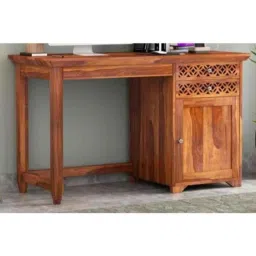 Salawas Arts 127x56x77cm Brown Sheesham Wood Honey Finish Study Table-picture-37