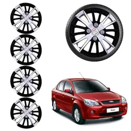Auto Pearl 4 Pcs 13 inch ABS Black &a; Grey Car Wheel Cover Set for Ford Ikon-picture-24