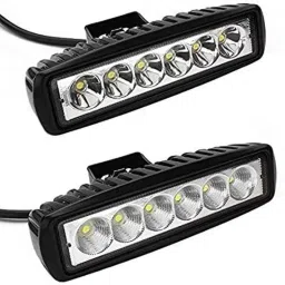 AOW 6 Led Bar White Auxillary Car Fog Lamp, Spot Lamp 18W (Pack of 2) for Chevrolet Optra image 1