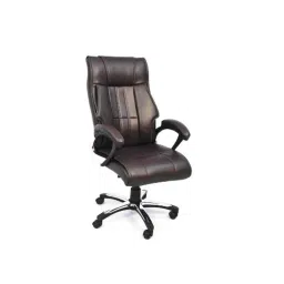 Jharfurn PU Leather Chocolate Brown Office Chair, JHARREV999-picture-21