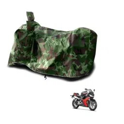 Kozdiko Polyester Jungle Print Waterproof Bike Body Cover with Mirror Pockets &a; Buckle Belt for Hero HX 250-picture-26