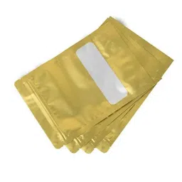Deera 180x260mm Plastic Gold Ziplock Standee Pouch (Pack of 25) image 2